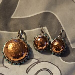Copper and Turquoise Jewelry Set